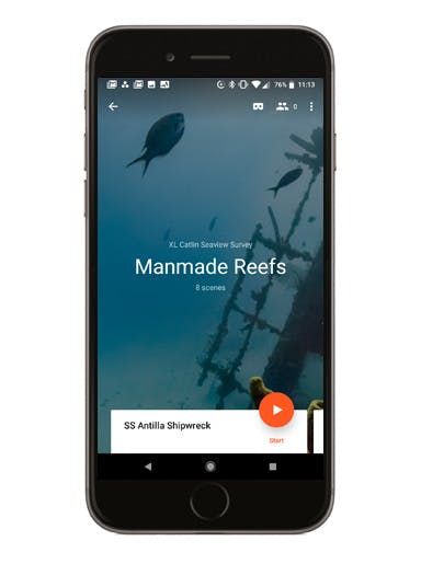 Manmade Reefs phone screen mockup