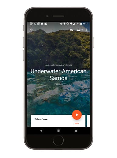 Underwater American Samoa phone screen mockup
