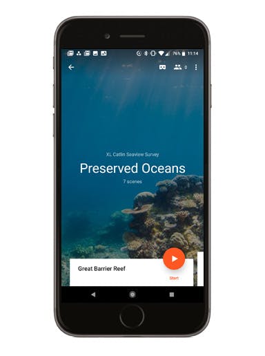 Preserved Oceans phone screen mockup