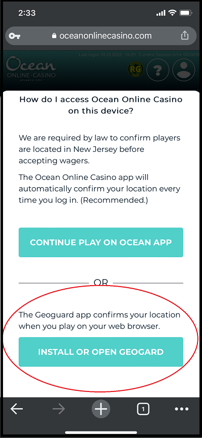 ocean online casino app