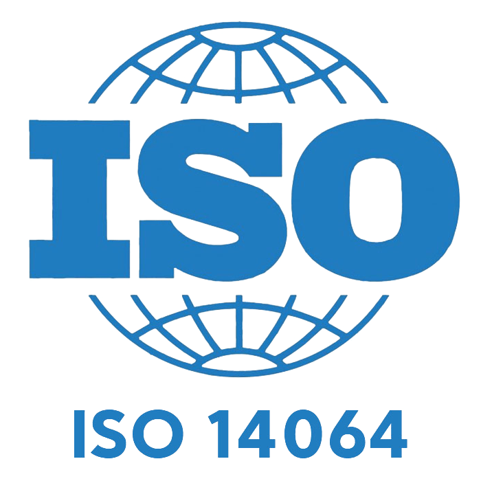Logo von ISO mit der ISO 14064 Zertifizierung 
