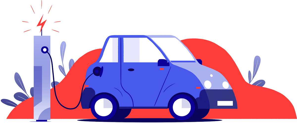 Illustration recharge voiture électrique
