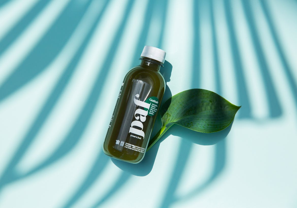 paf bottle with leaf