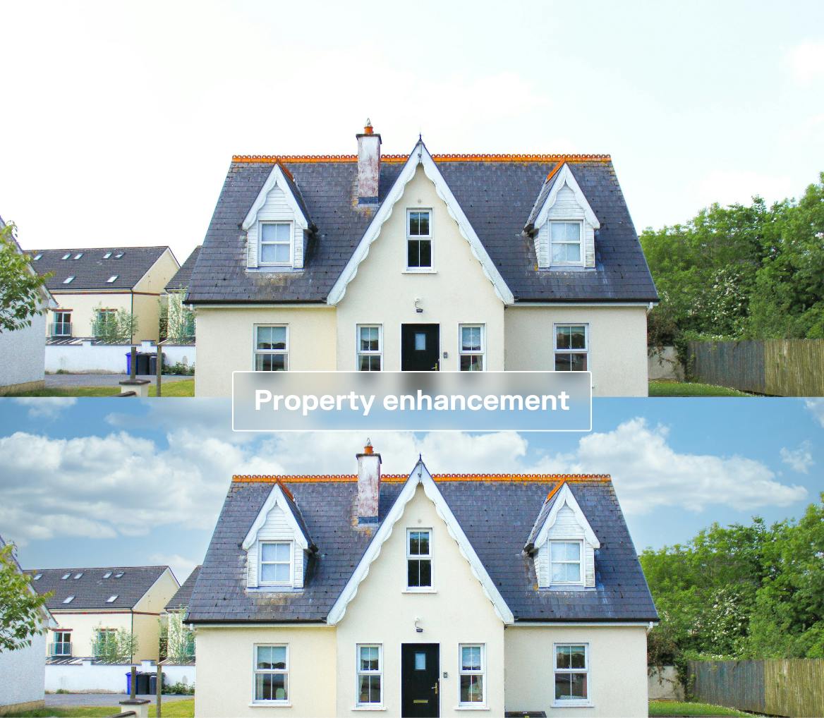 house before and after ai property enhancement