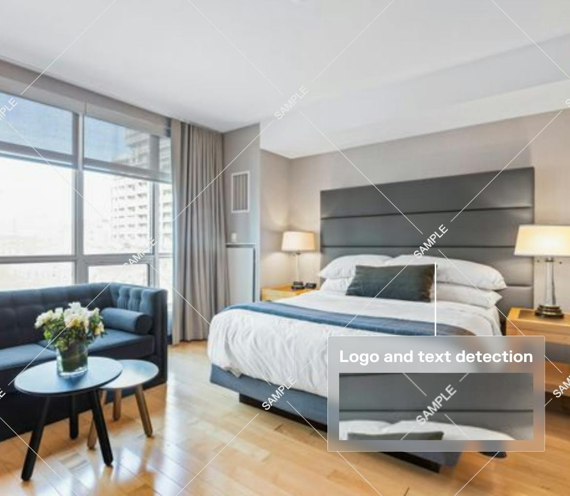 hotel room sample image with ai logo detection
