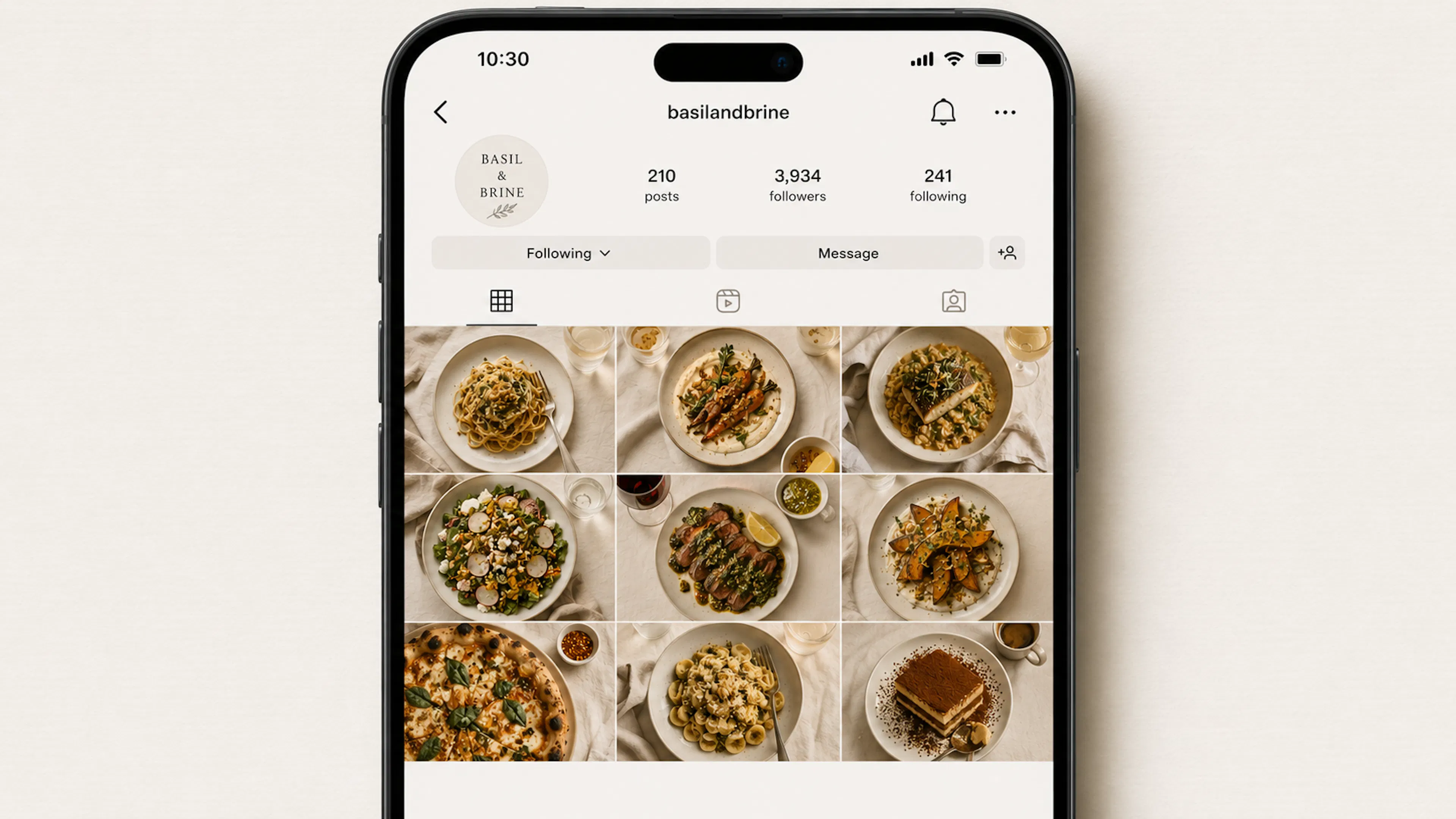 Consistent restaurant content across multiple locations shown as an aligned social grid