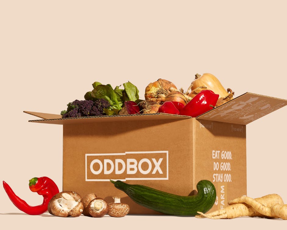 Oddbox full of vegetables 