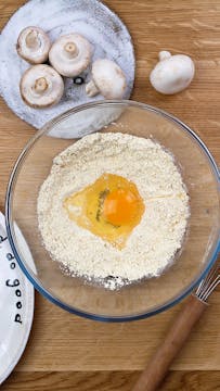 batter ingredients in mixing bowl 