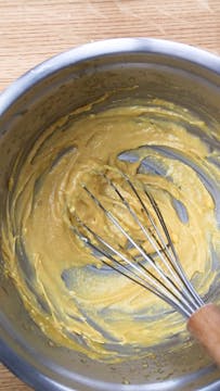 miso butter in mixing bow with whisk