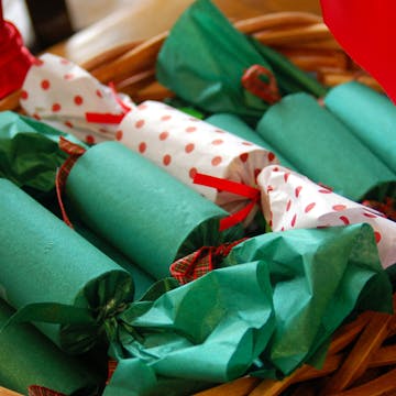 crepe paper Christmas crackers
