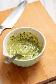 A bowl of Coconut Herb Chutney.