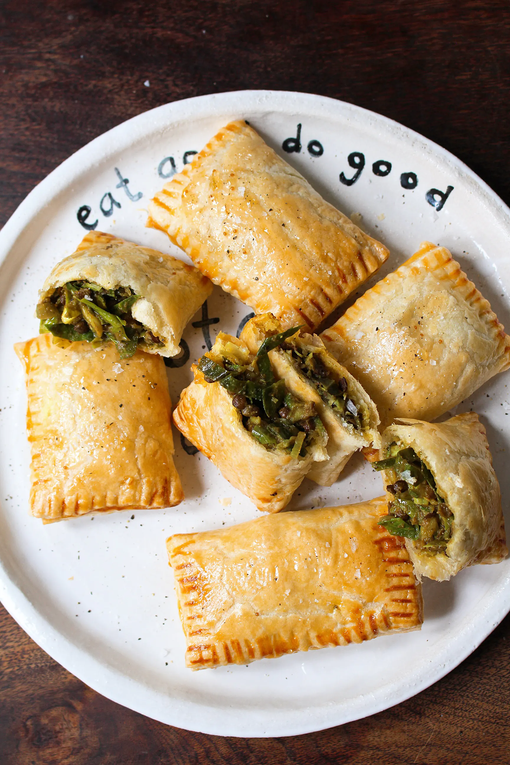Curried Spring Greens & Lentil Hand pies