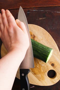 process of smacking the cucumber