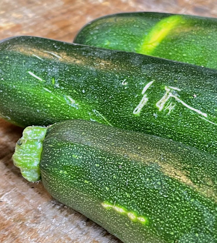 Courgettes with scars