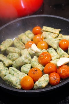 gnocchi in frying pan 