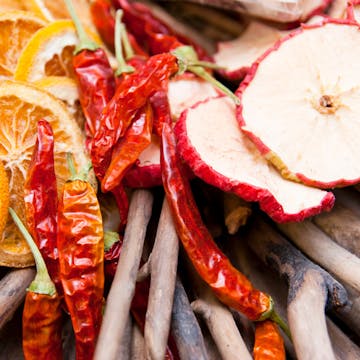 homemade potpourri including apples, oranges and chillis