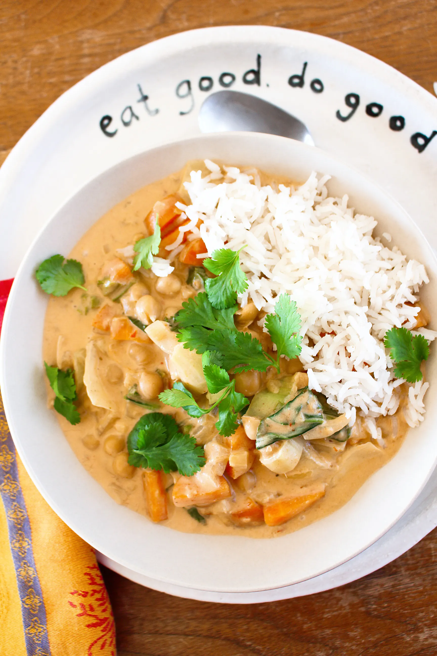 Choi Sum & Chickpea Red Curry