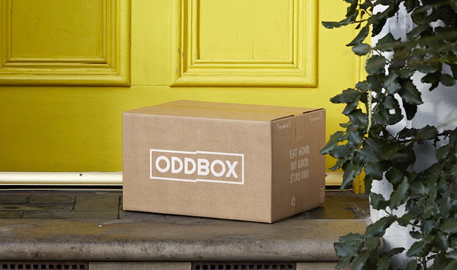 Yellow door with Oddbox