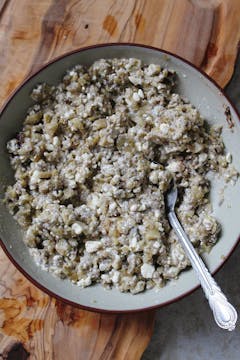 image of Mini Aubergine Pies filling