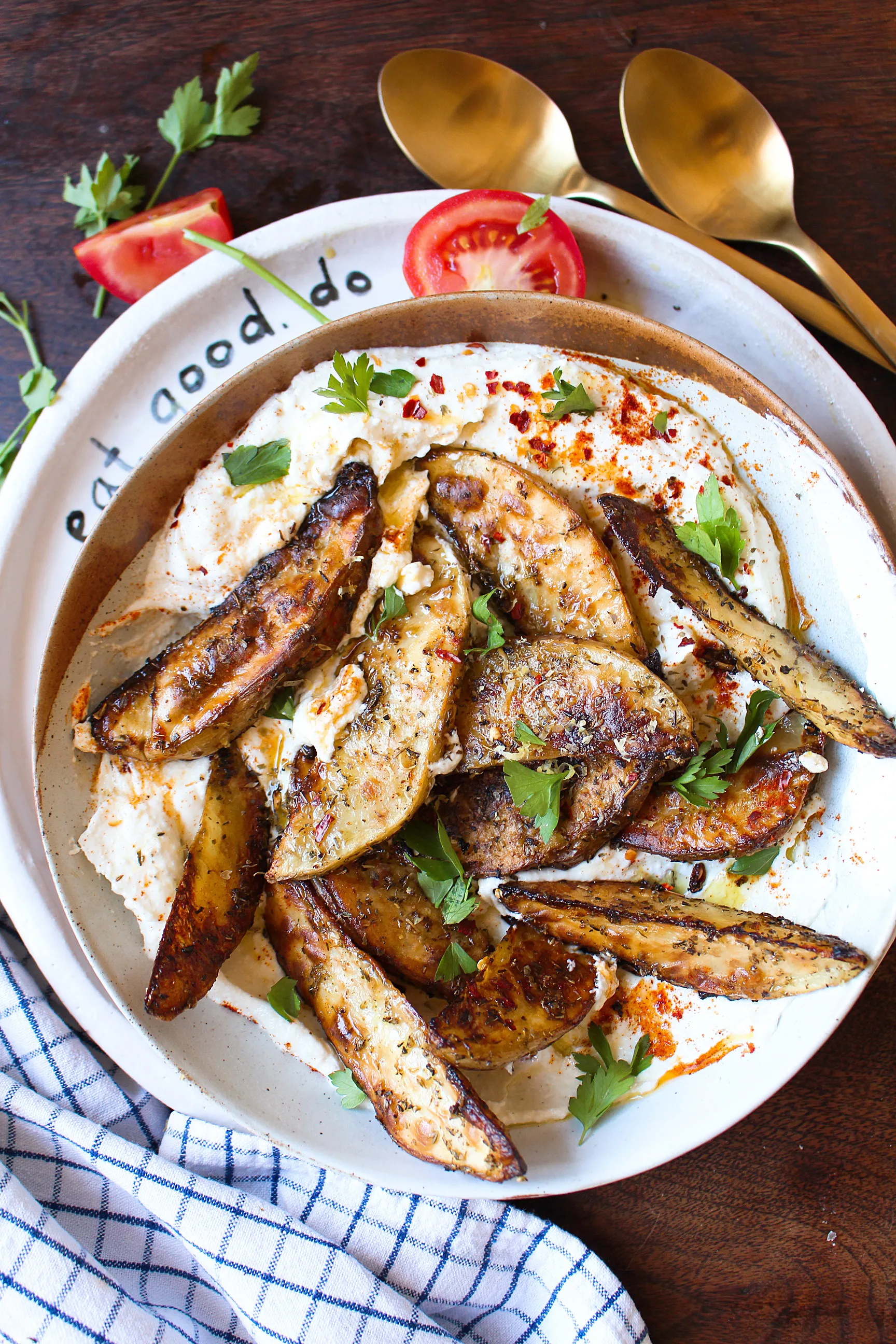 Crispy Potato Chips with Lemon Whipped Feta