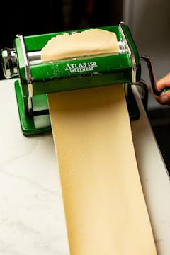 image of dough in a pasta maker