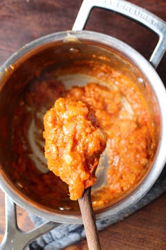 masala tomato in saucepan 