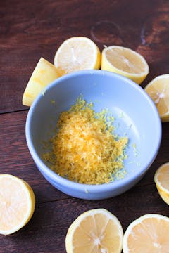 lemon zest in a bowl