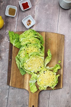 whole savoy cabbage cut into 4 cm think slices 