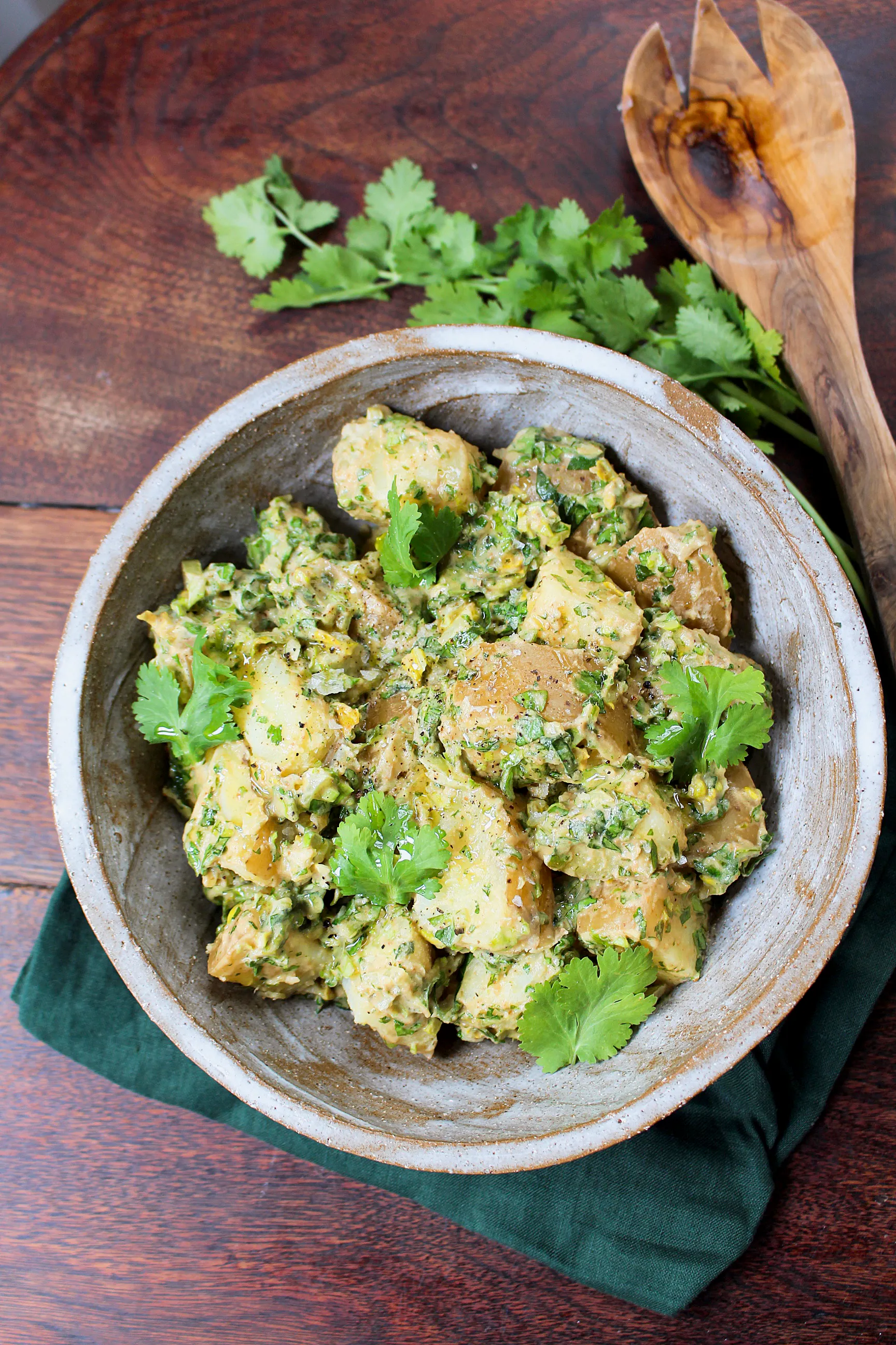 Vegan Lettuce Potato Salad with Cashew Dressing