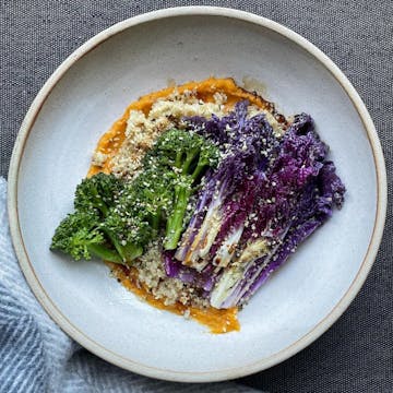 A plate of steamed Chinese cabbage made by @_thegoodbowl on Instagram.