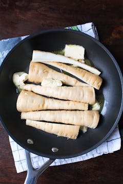 parsnips in a frying pan