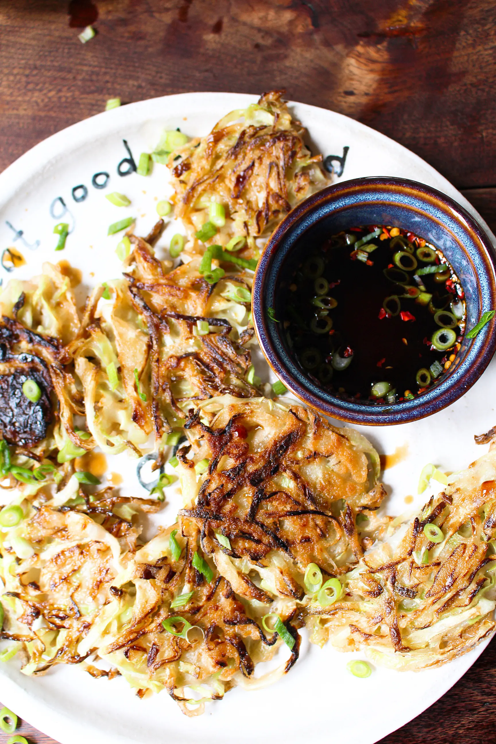Japanese-Inspired Cabbage fritters with Sesame Dipping Sauce