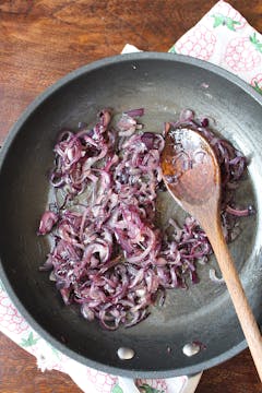 caramelised onion on a frying pan