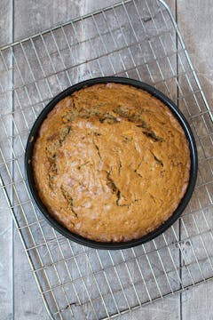 baked cake out of the oven