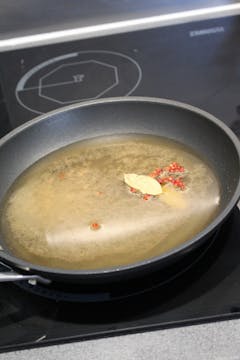 making of the brine in a pan
