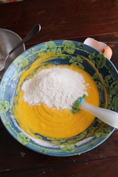 flour added to butternut squash mixture 