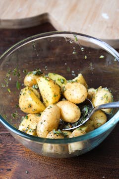 Potatoes in mixing bowl