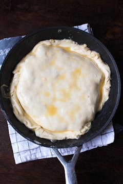 puff pastry over a parsnip and red onion mixture 