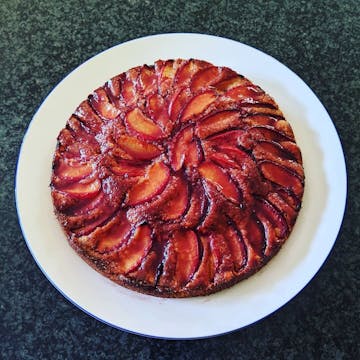 A glazed plum cake made by @thelexypage on Instagram.