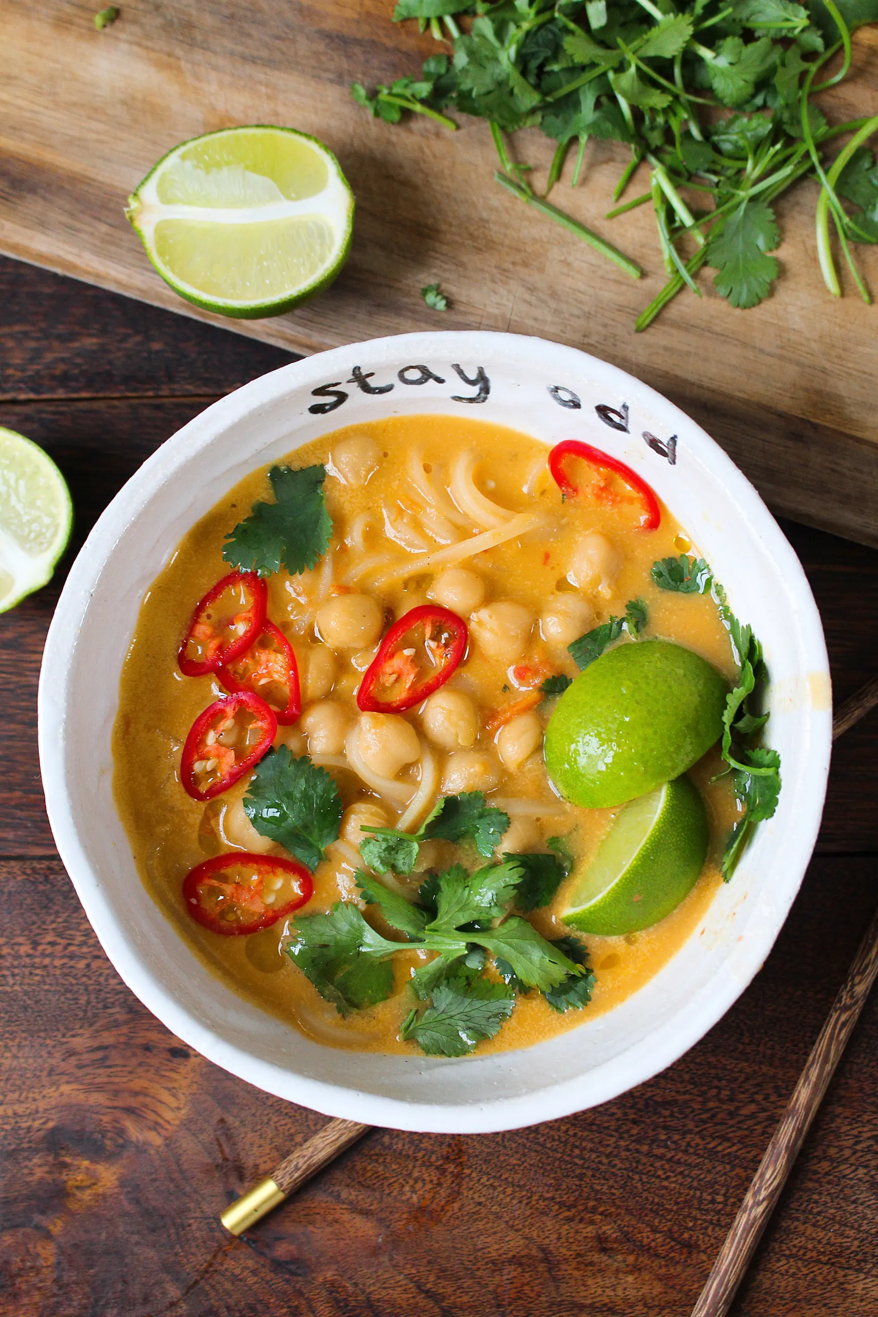 Tomato Laksa with Rice Noodles