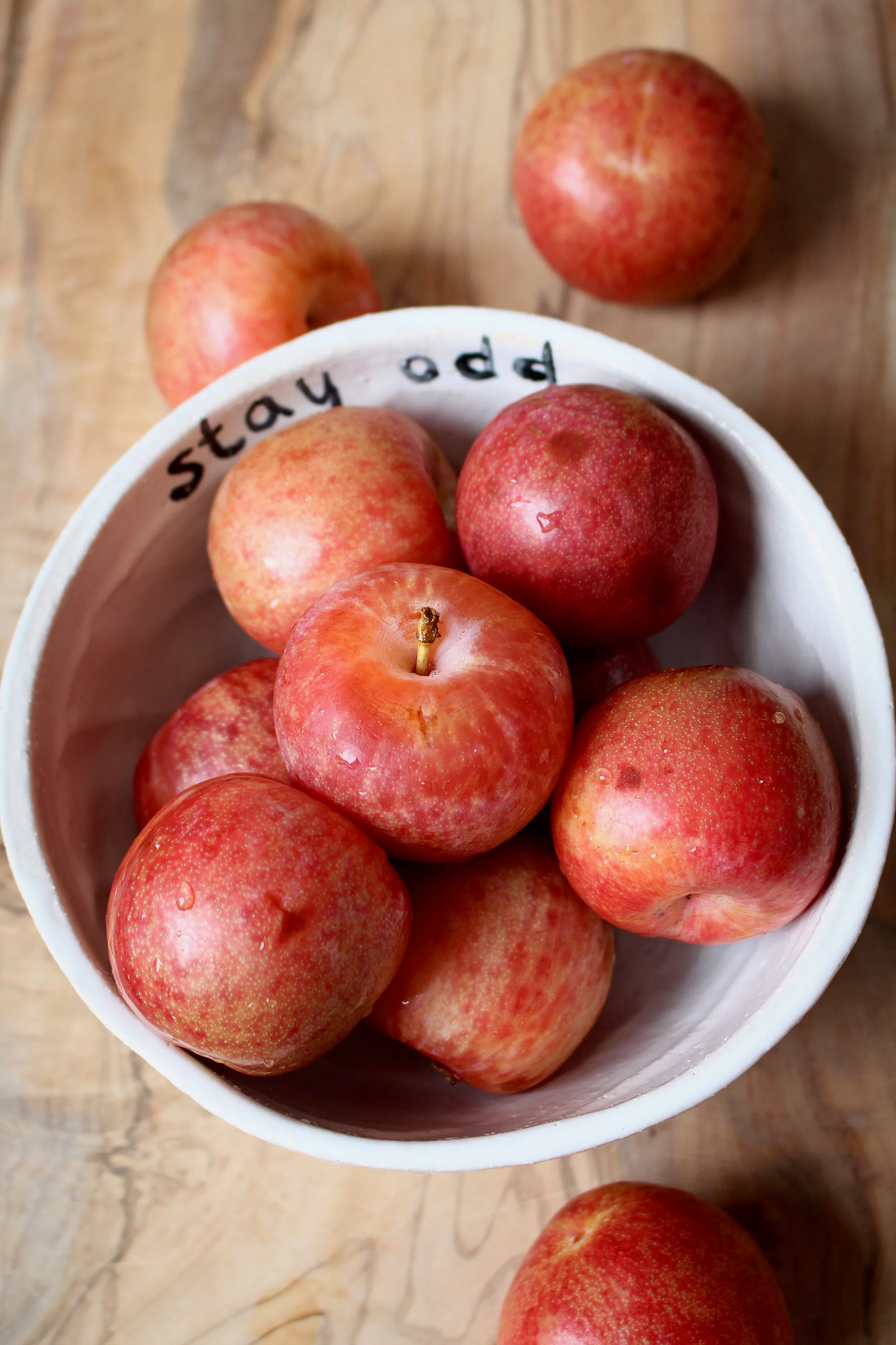Poached Plums Rice Pudding