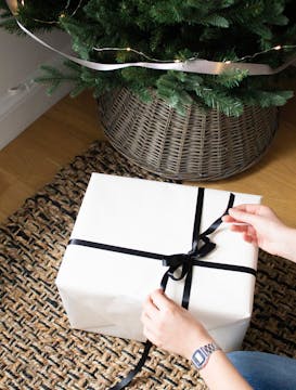 image of present under tree