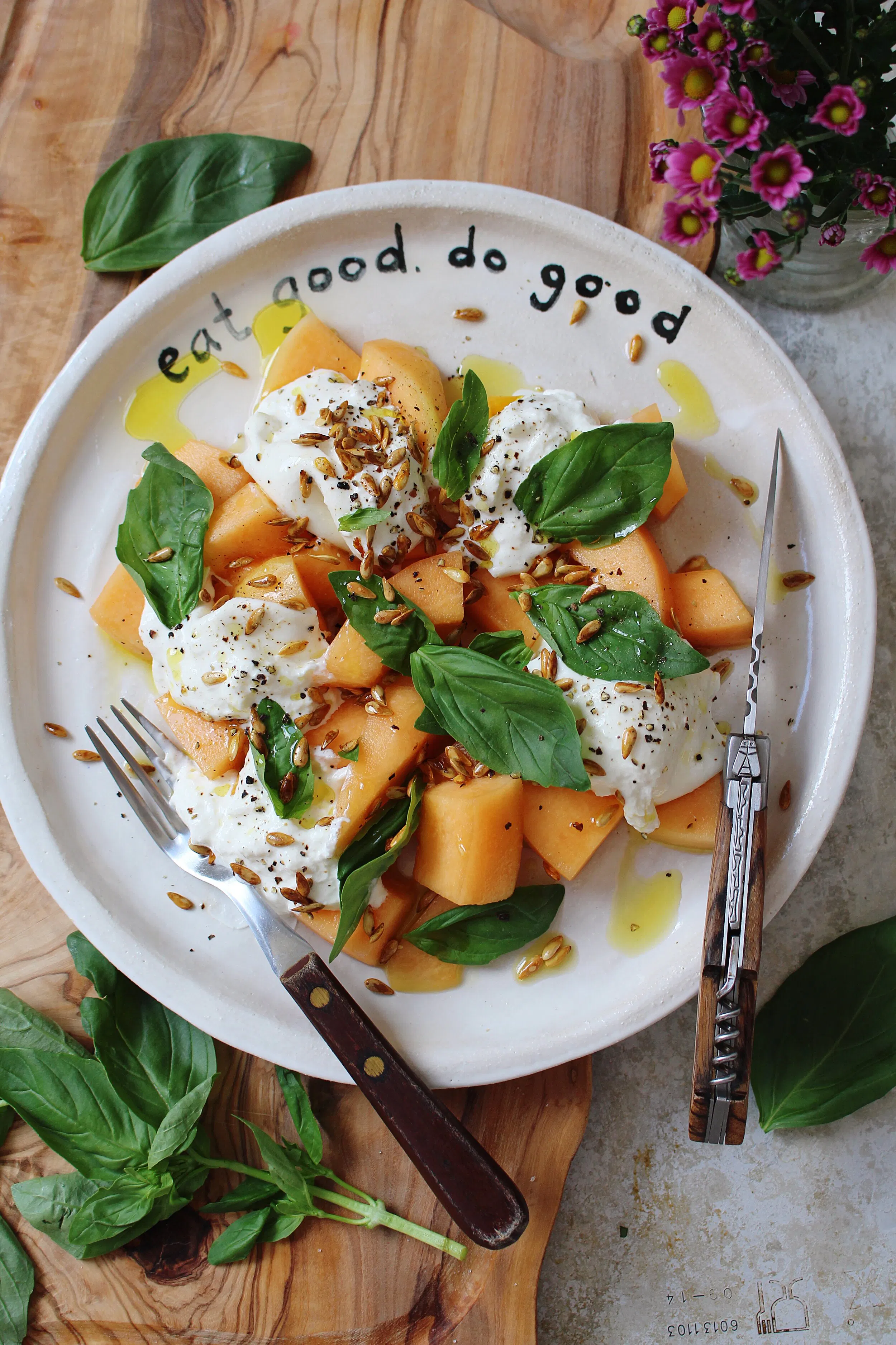 Pickled Melon Burrata Salad