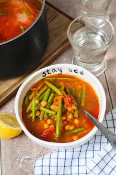 image of green beans harissa soup