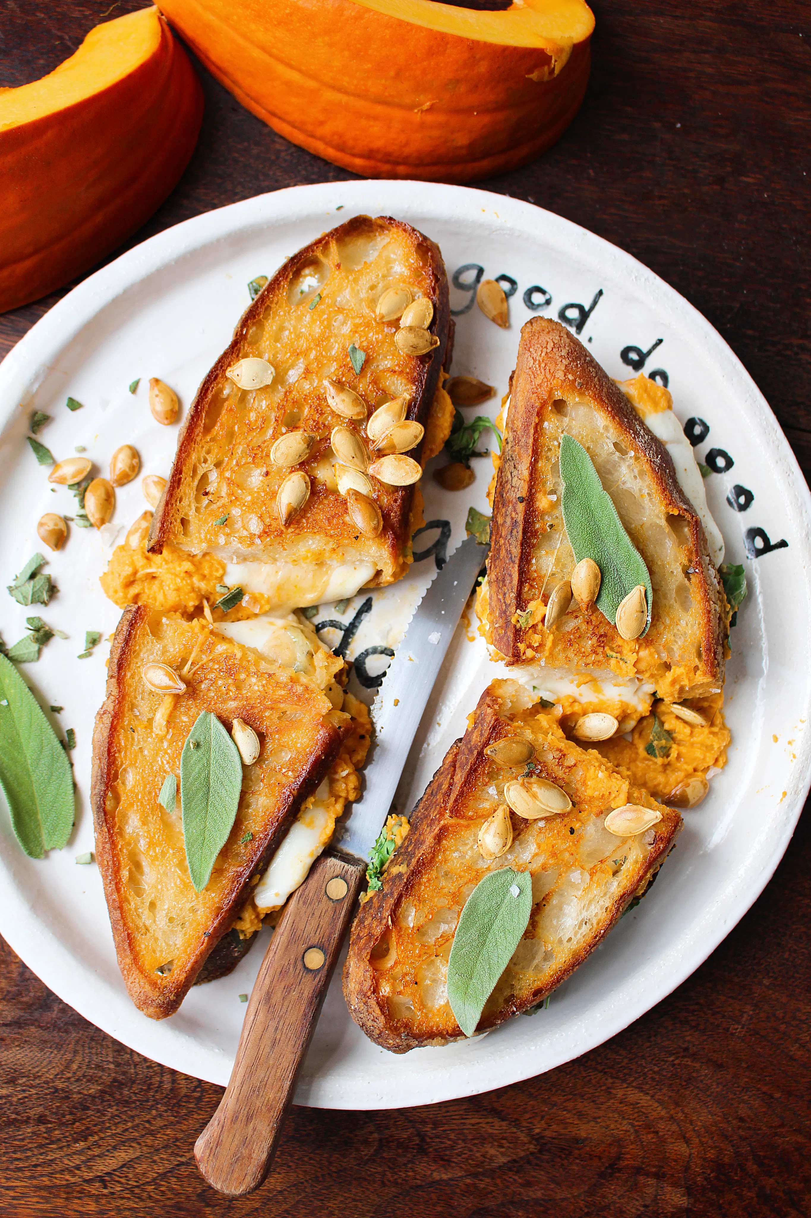 Pumpkin Hummus Grilled Cheese