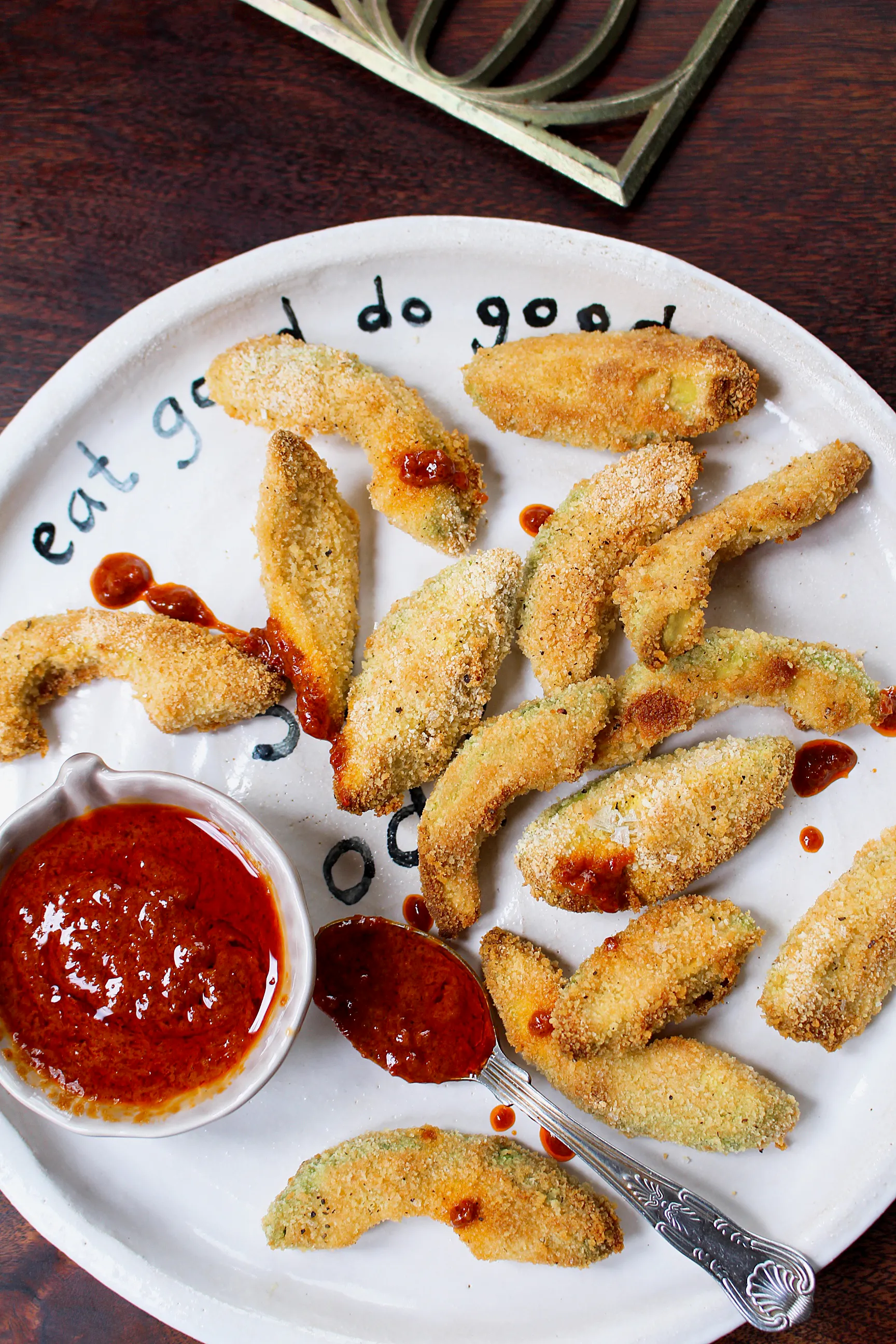 Crispy Baked Avocado Fries With Harissa Dipping Sauce