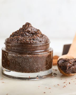 homemade coffee body scrub in a jar