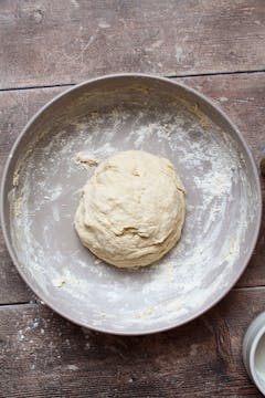 formed dough on a bowl