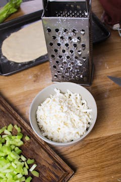 grated cheese in bowl 