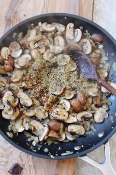 spices added to the pan